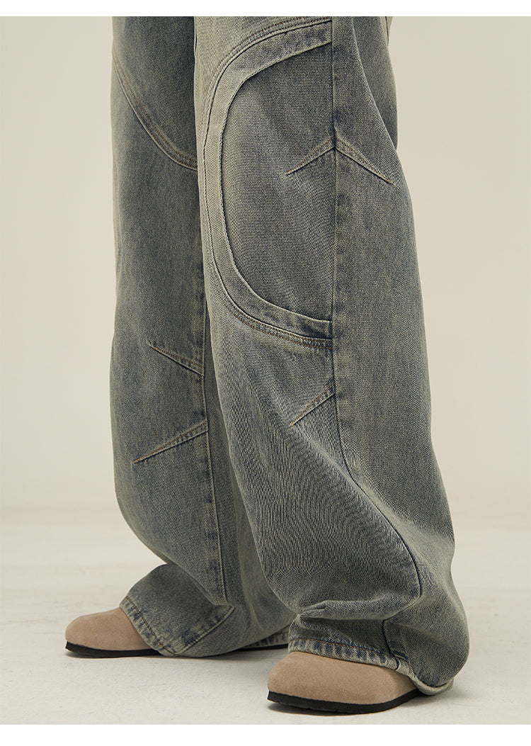 FV Deconstructed Straight Leg Jeans — side profile showing straight leg silhouette | FreyaVibe