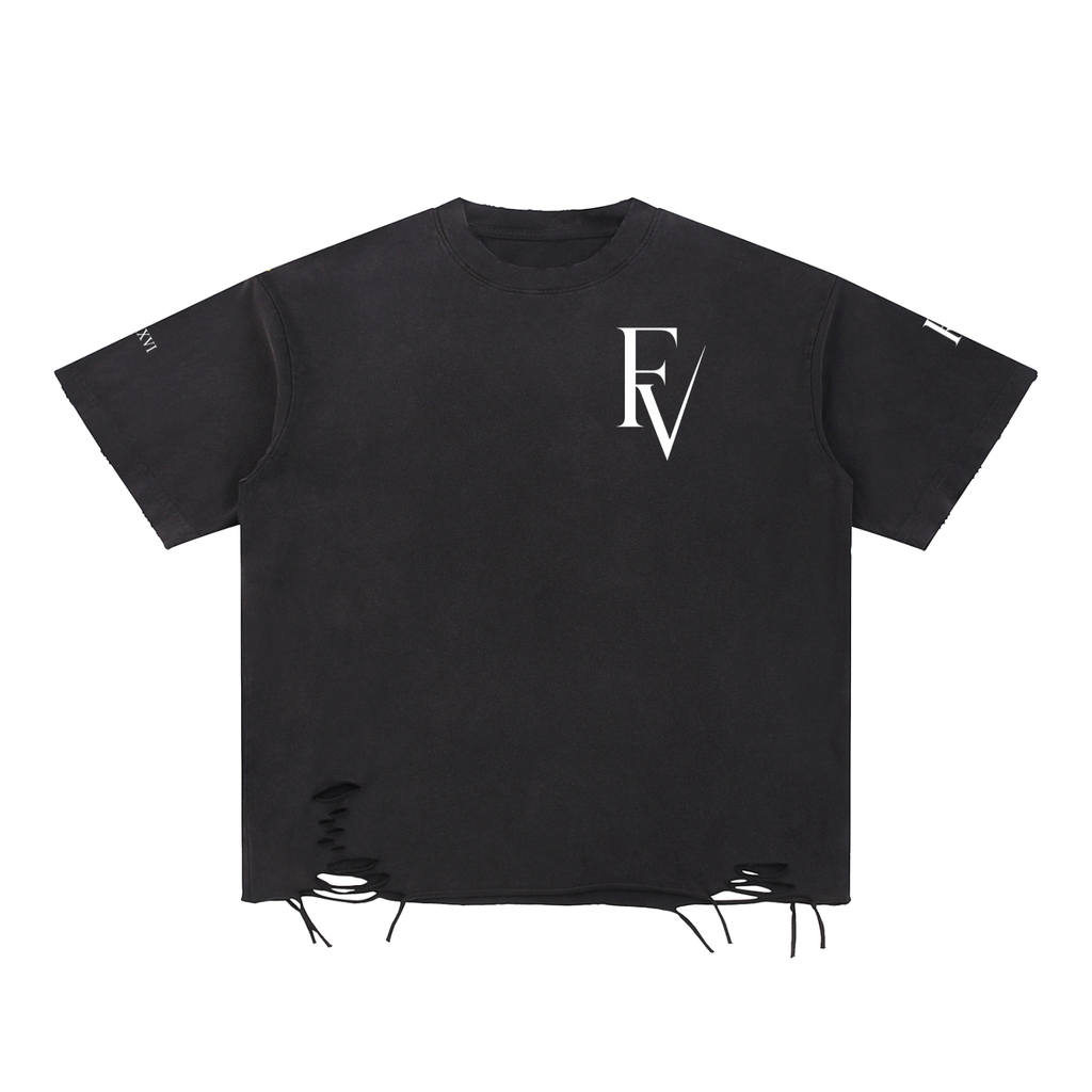 FreyaVibe Snow Washed Raw-Hem T-Shirt