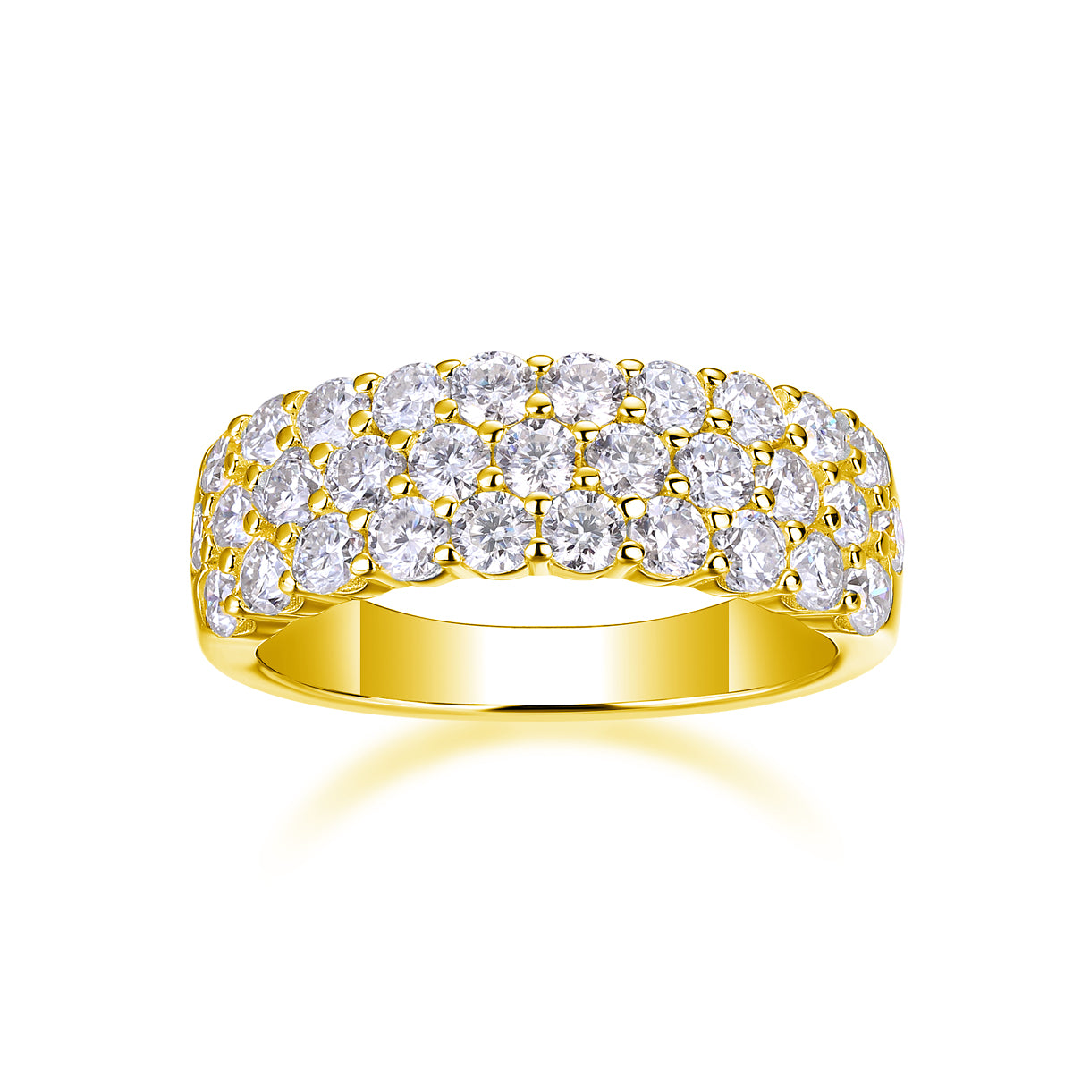 Phantom moissanite ring in yellow gold finish S925 silver GRA certified