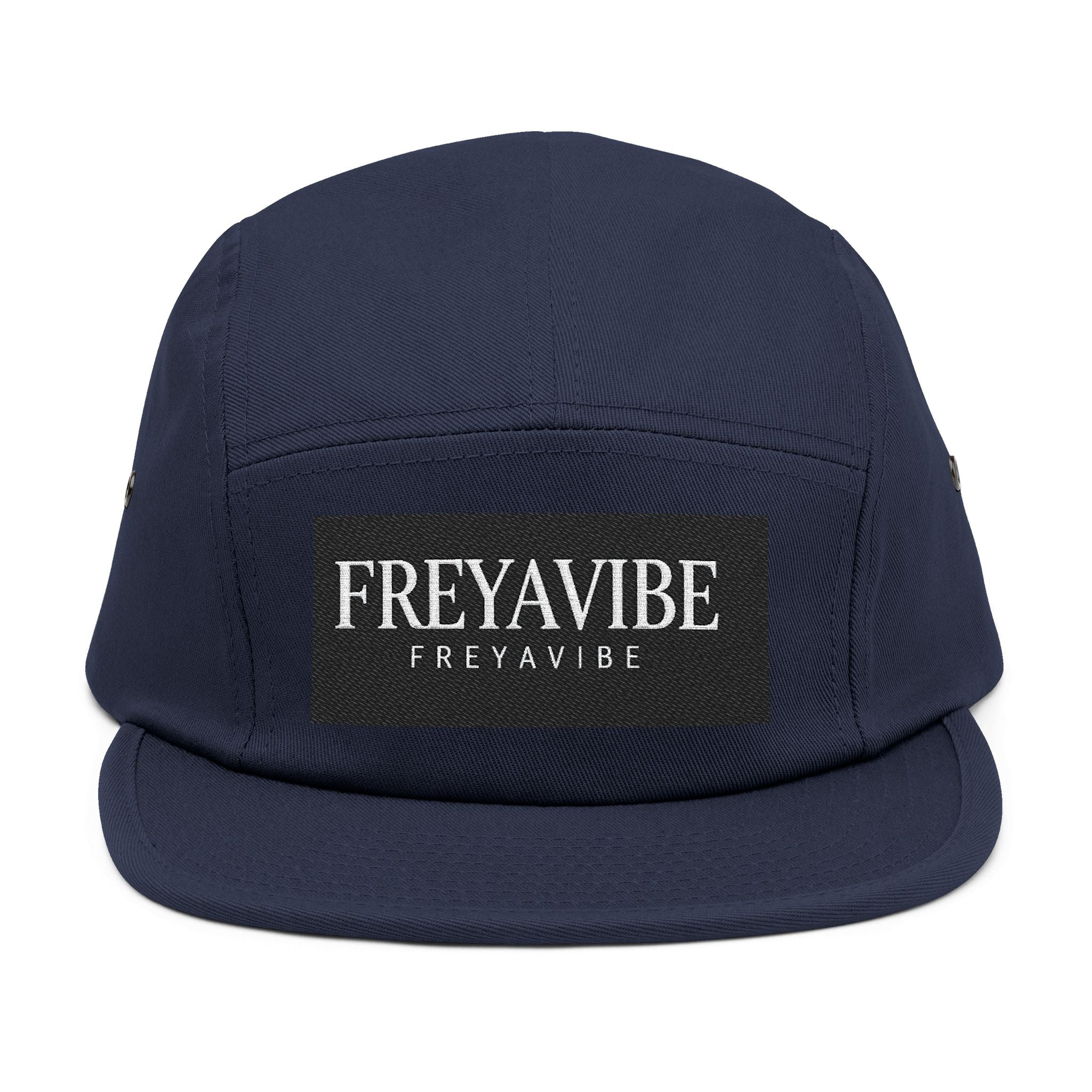 FREYAVIBE Embroidered 5-Panel Cap — Minimal Streetwear Patch Hat