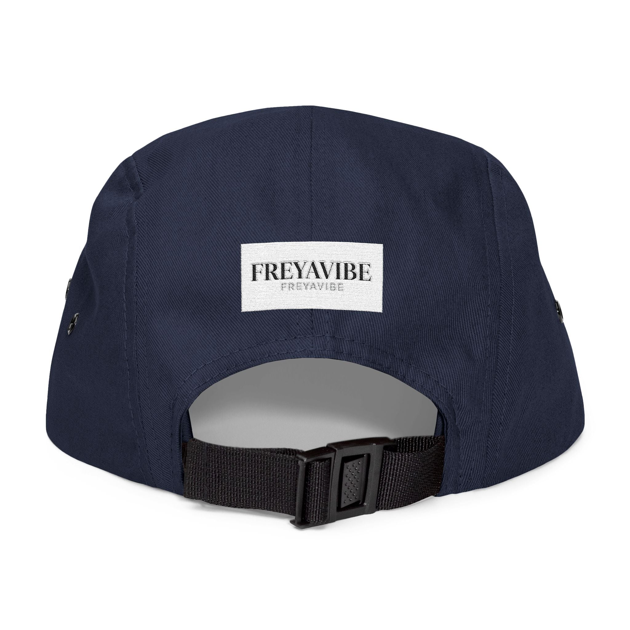 FREYAVIBE Embroidered 5-Panel Cap — Minimal Streetwear Patch Hat