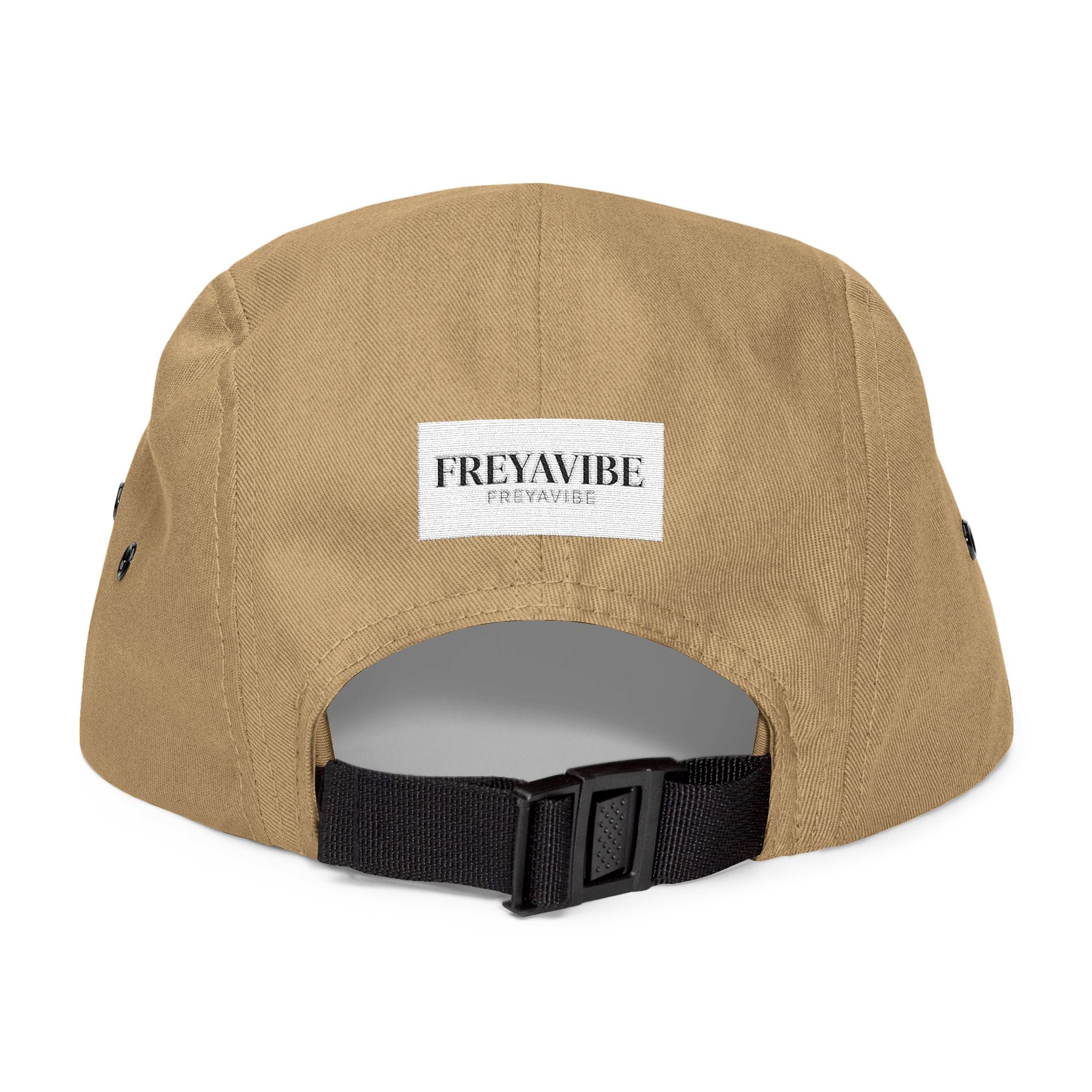 FREYAVIBE Embroidered 5-Panel Cap — Minimal Streetwear Patch Hat