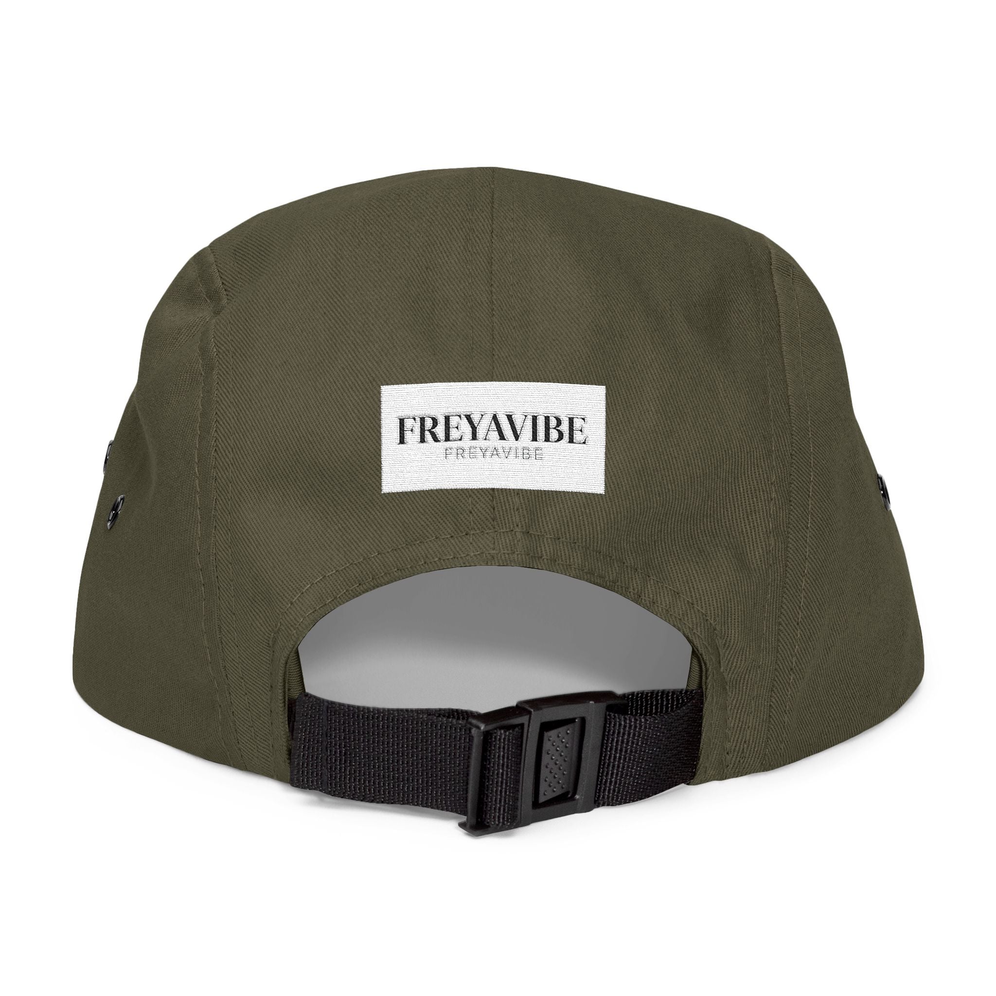 FREYAVIBE Embroidered 5-Panel Cap — Minimal Streetwear Patch Hat