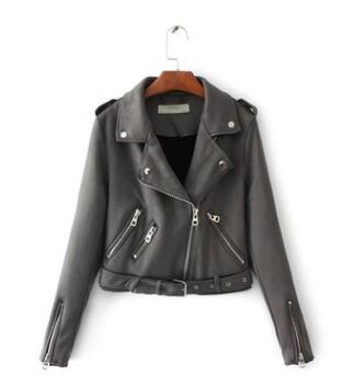 Faux suede zip jacket in black – front view