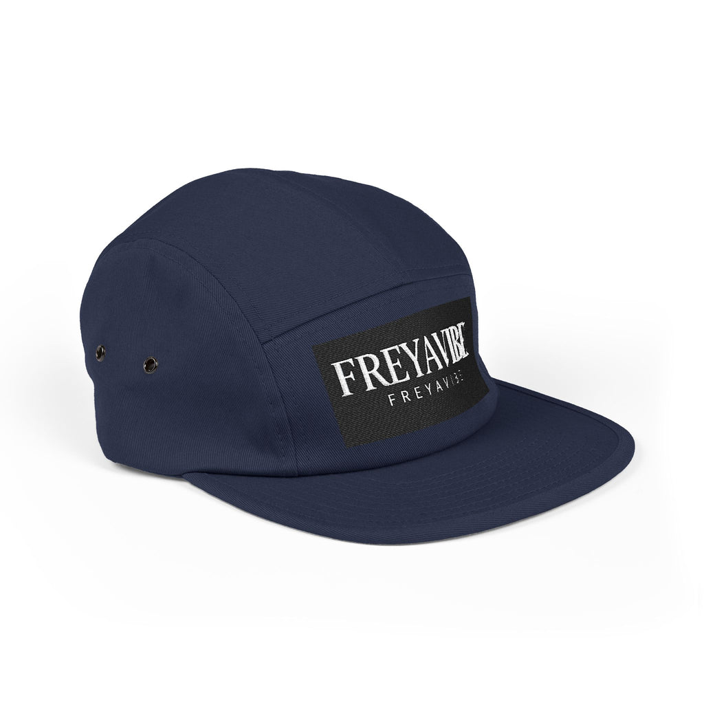 FREYAVIBE Embroidered 5-Panel Cap — Minimal Streetwear Patch Hat