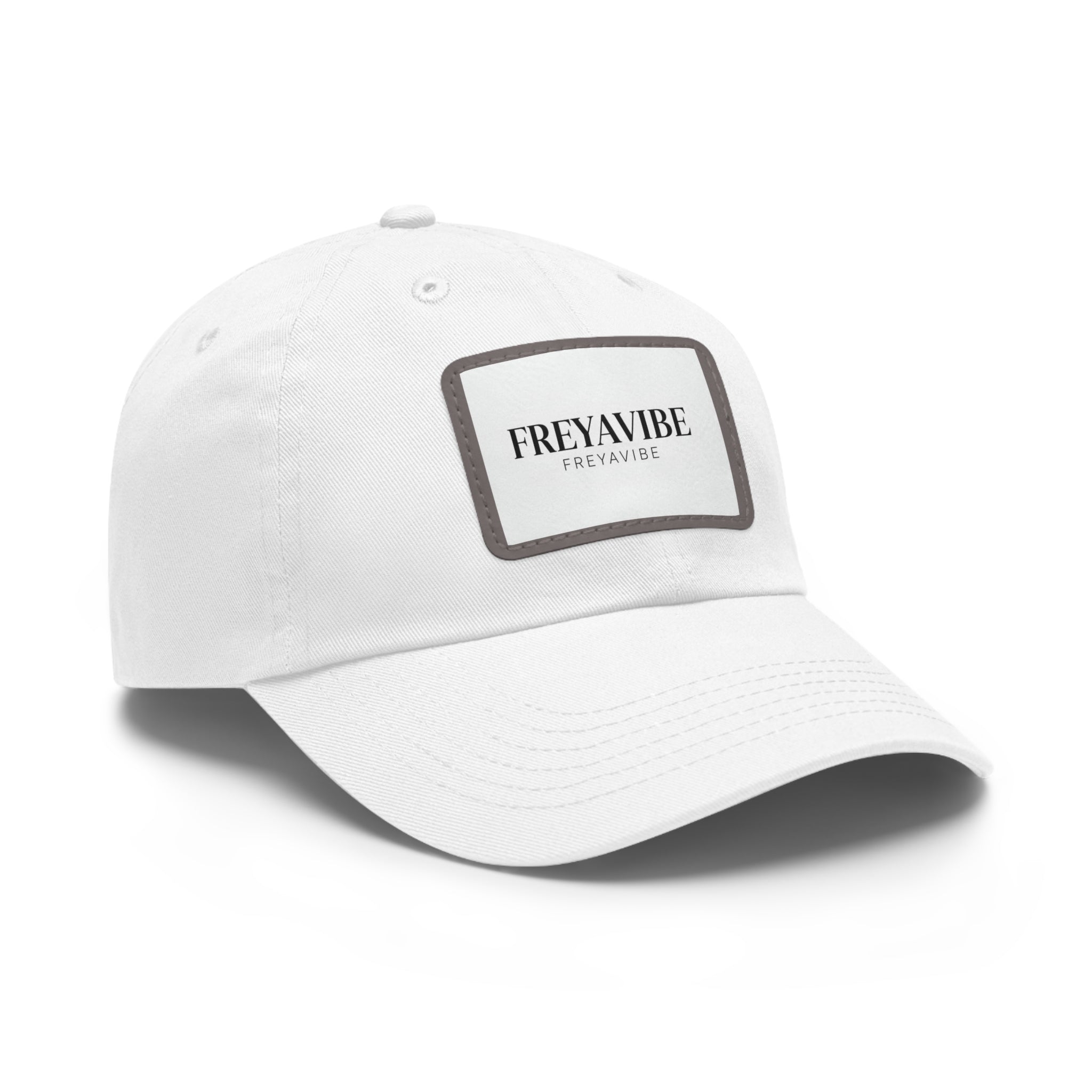 Leather Patch Dad Hat — FREYAVIBE Minimal Logo Cap