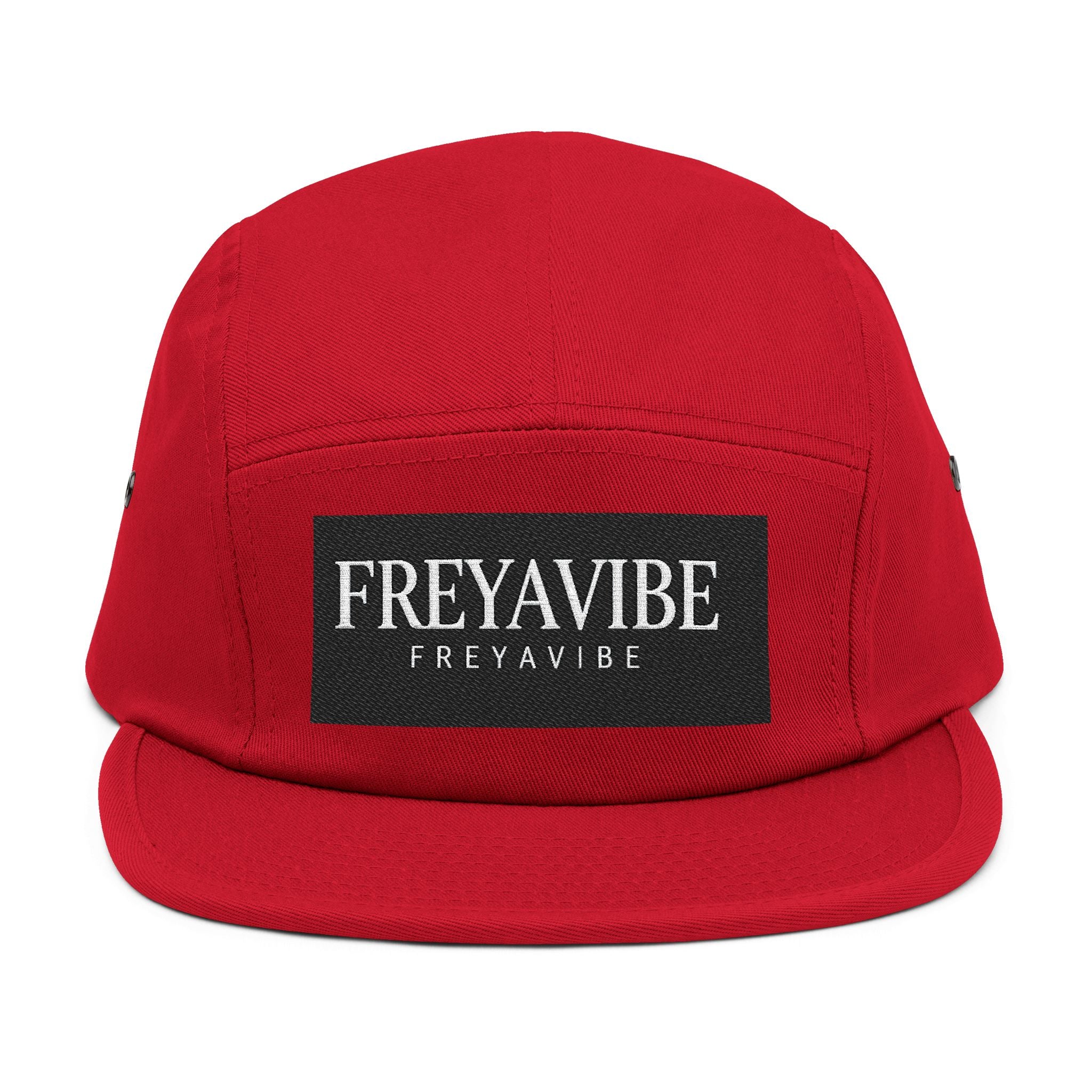FREYAVIBE Embroidered 5-Panel Cap — Minimal Streetwear Patch Hat