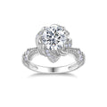 2-carat minimalist moissanite ring S925 silver electroplated platinum finish