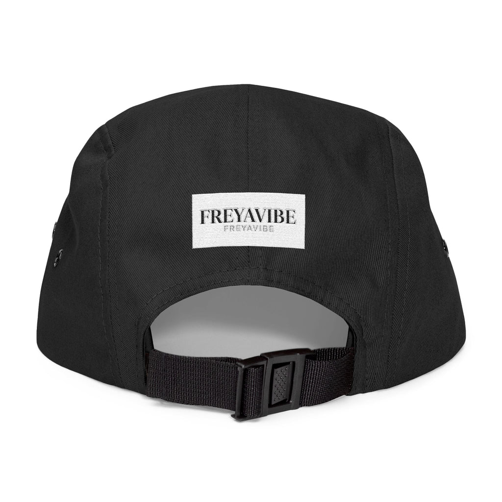 FREYAVIBE Embroidered 5-Panel Cap — Minimal Streetwear Patch Hat