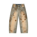 FV Vintage Wash Barrel Leg Jeans for men — front view, jeans blue | FreyaVibe London