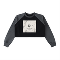 FreyaVibe Raw-Hem Colour-Block Raglan Crop Sweatshirt