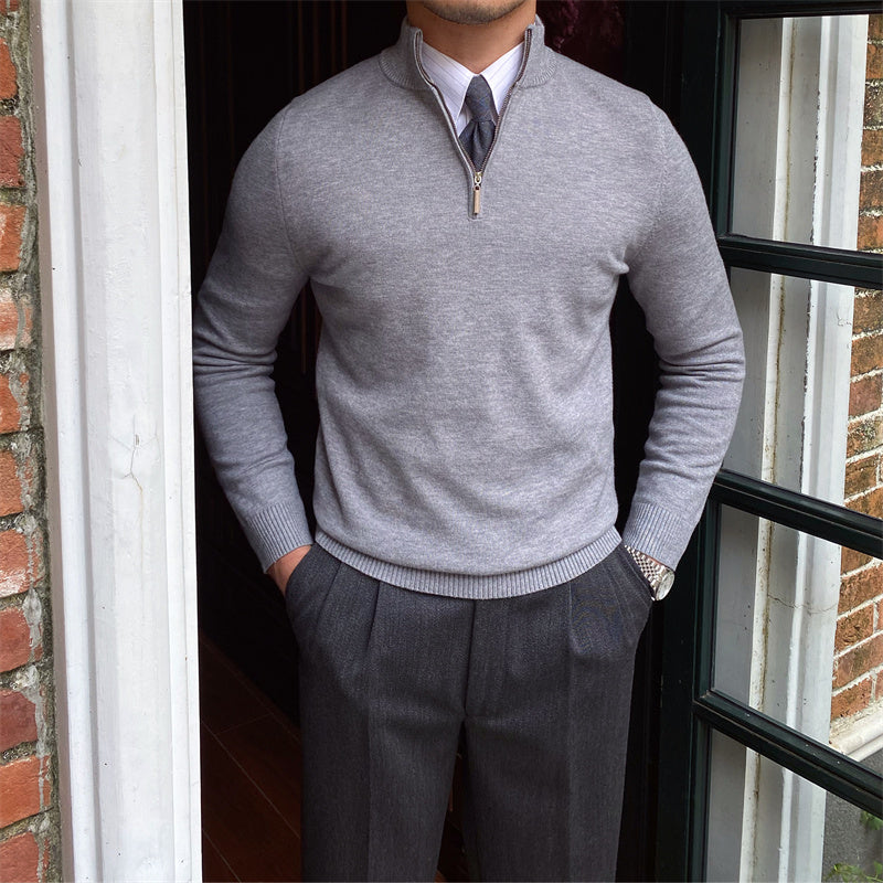 FV Kensington men’s knitted pullover with a high stand collar