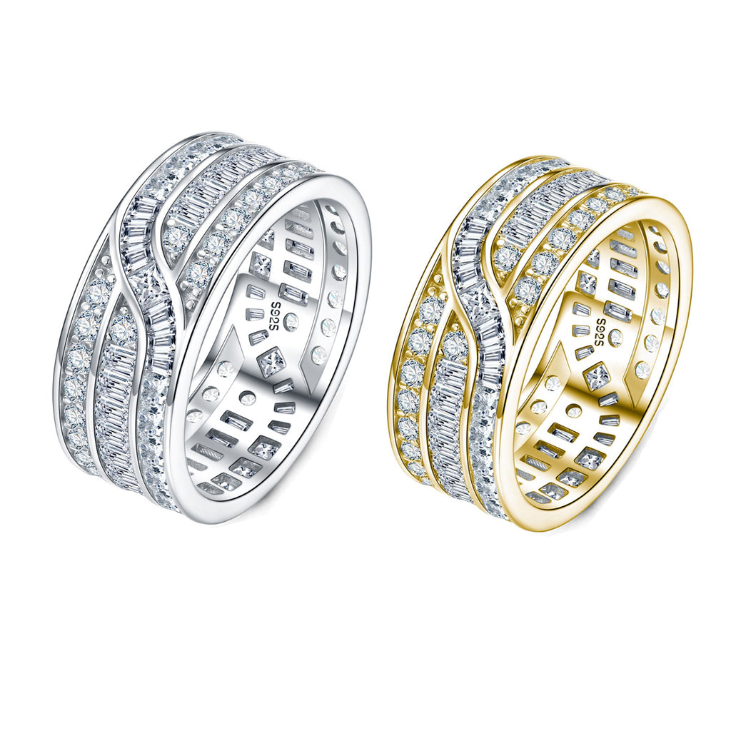 FV Celeste wide moissanite eternity band