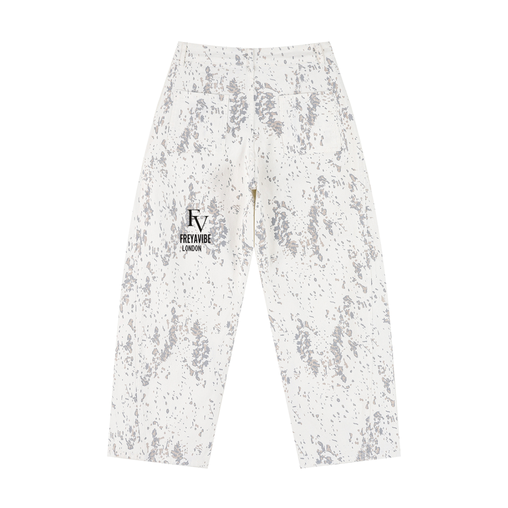 FreyaVibe Splatter Barrel Leg Jeans