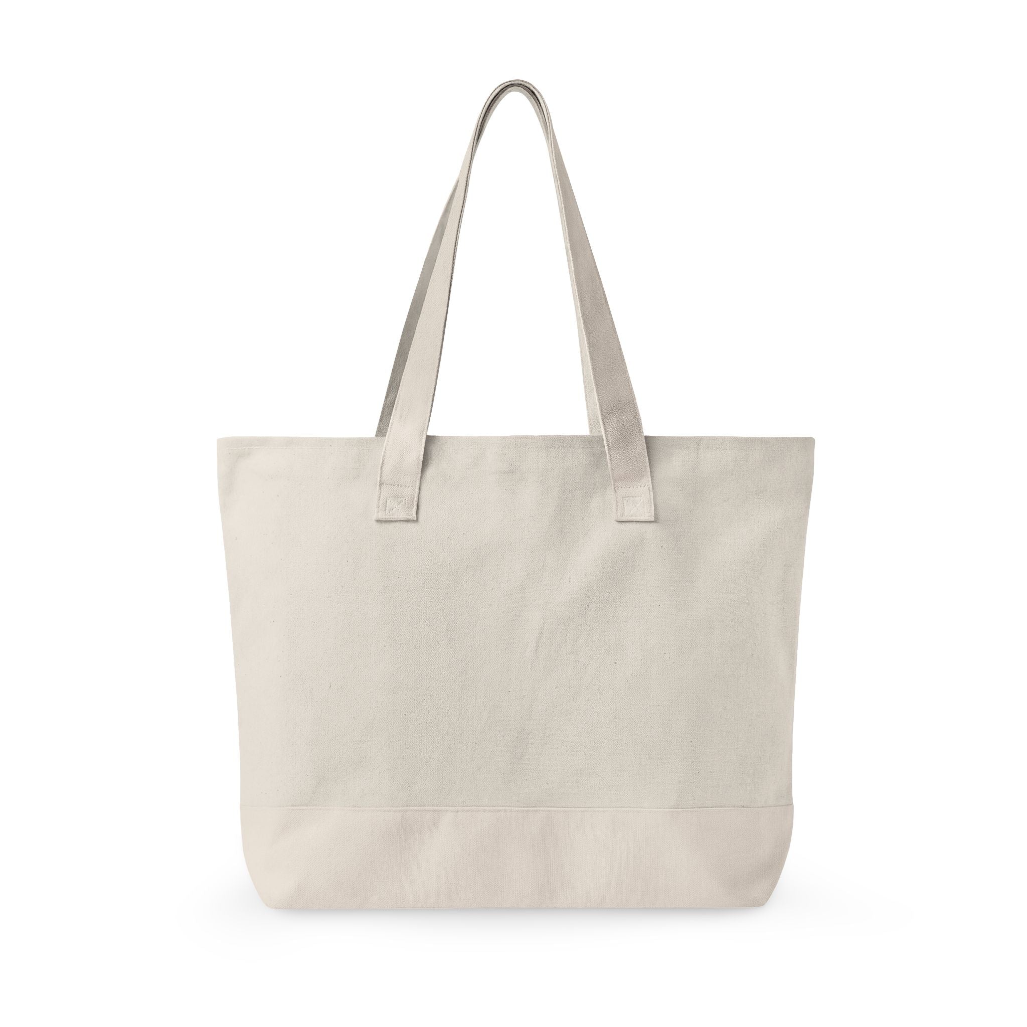 Canvas Zipper Tote Bag — FREYAvibe Logo Front Pocket