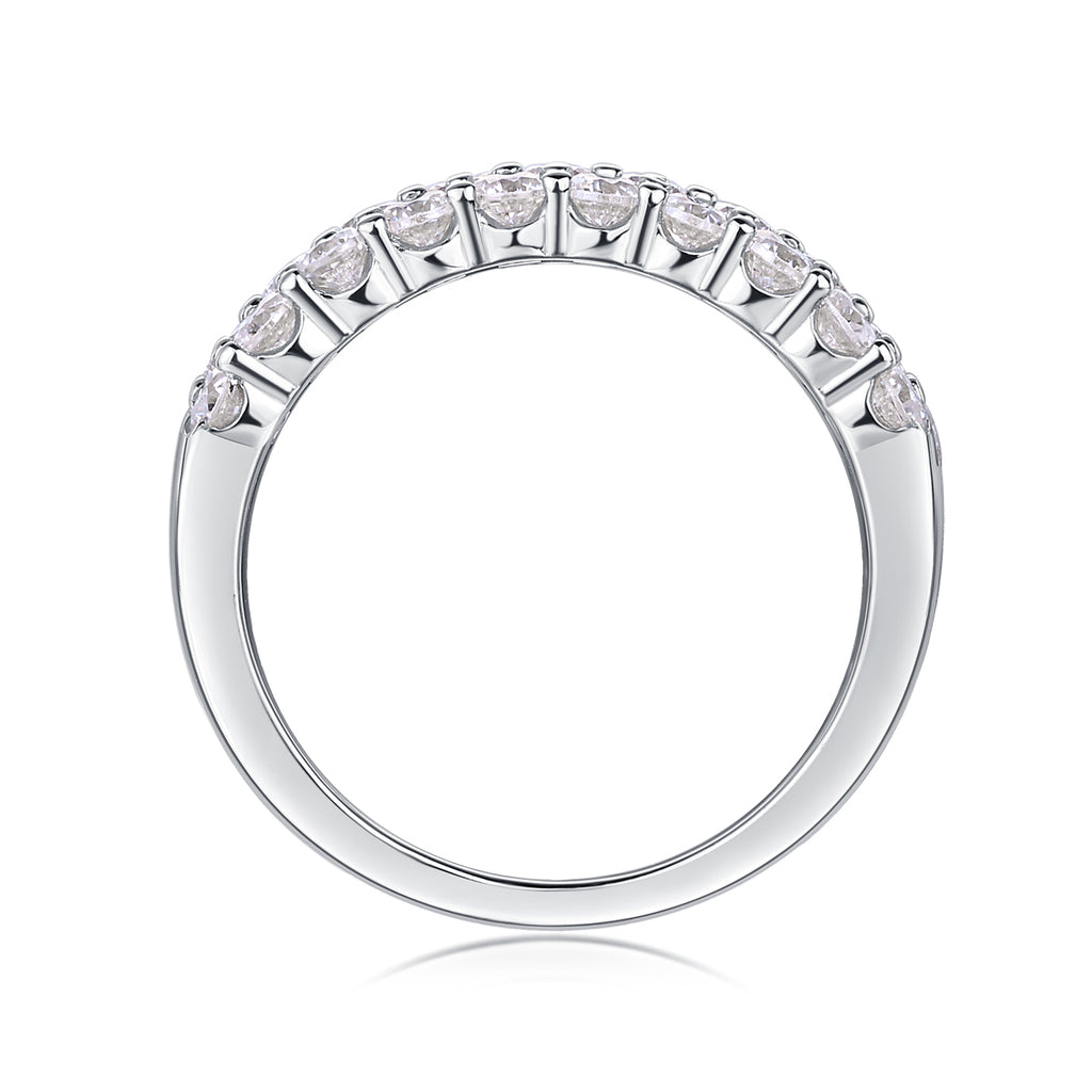 S925 silver moissanite wedding ring with GRA certificate and gift box packaging