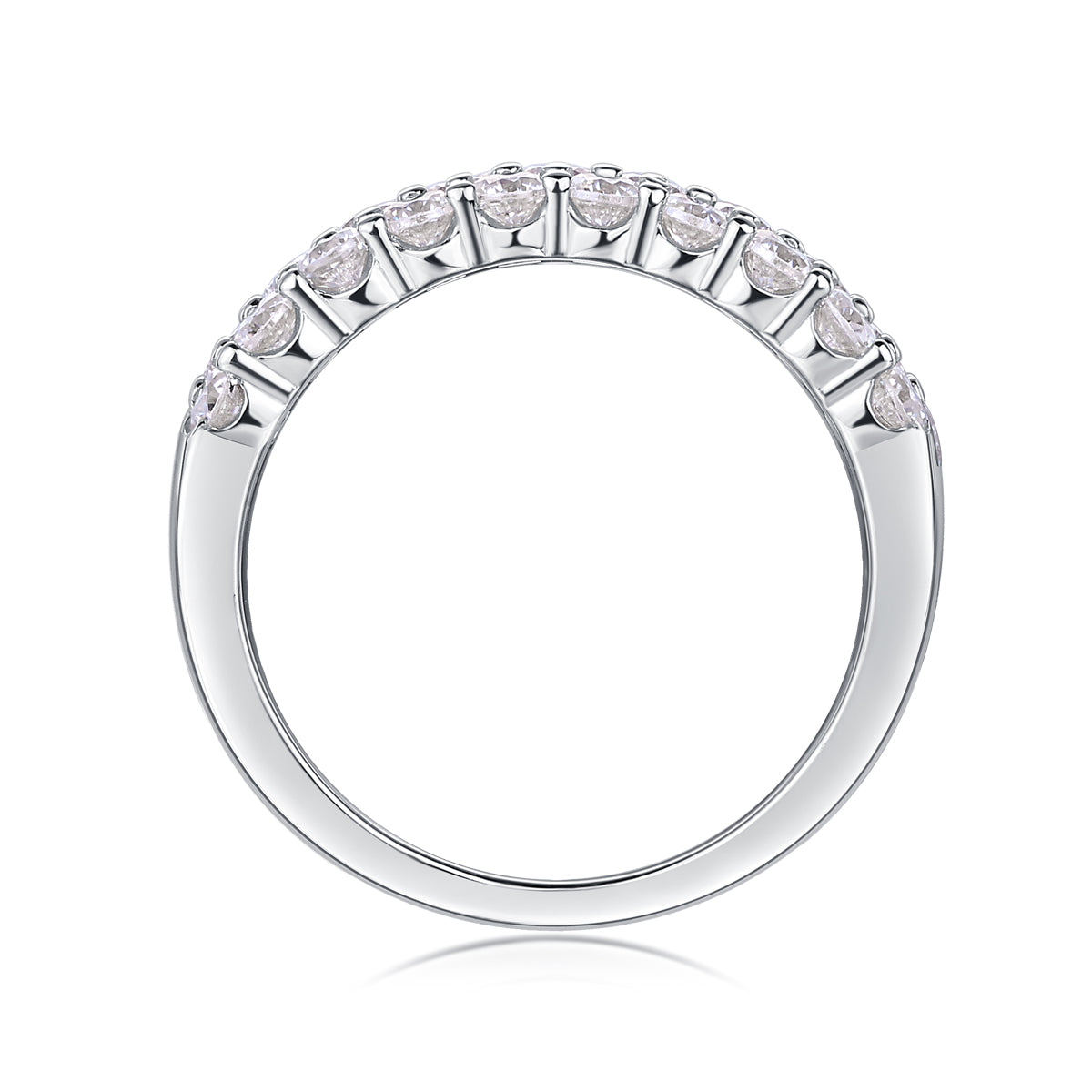 S925 silver moissanite wedding ring with GRA certificate and gift box packaging