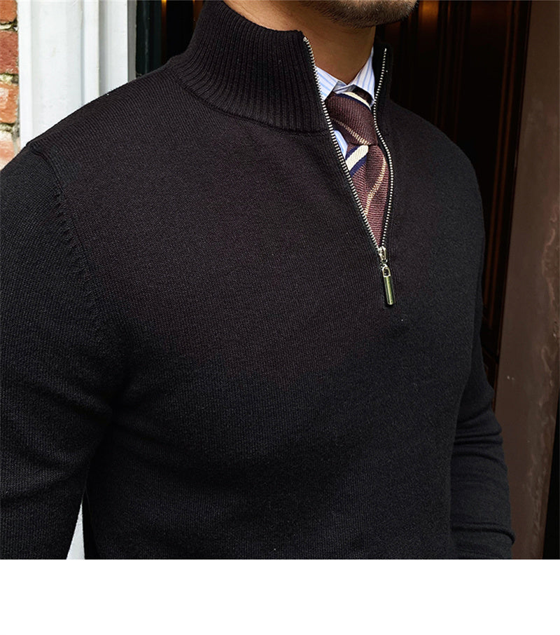 FV Kensington men’s knitted pullover with a high stand collar