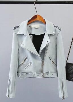 Suede zip jacket zip and collar detail close-up