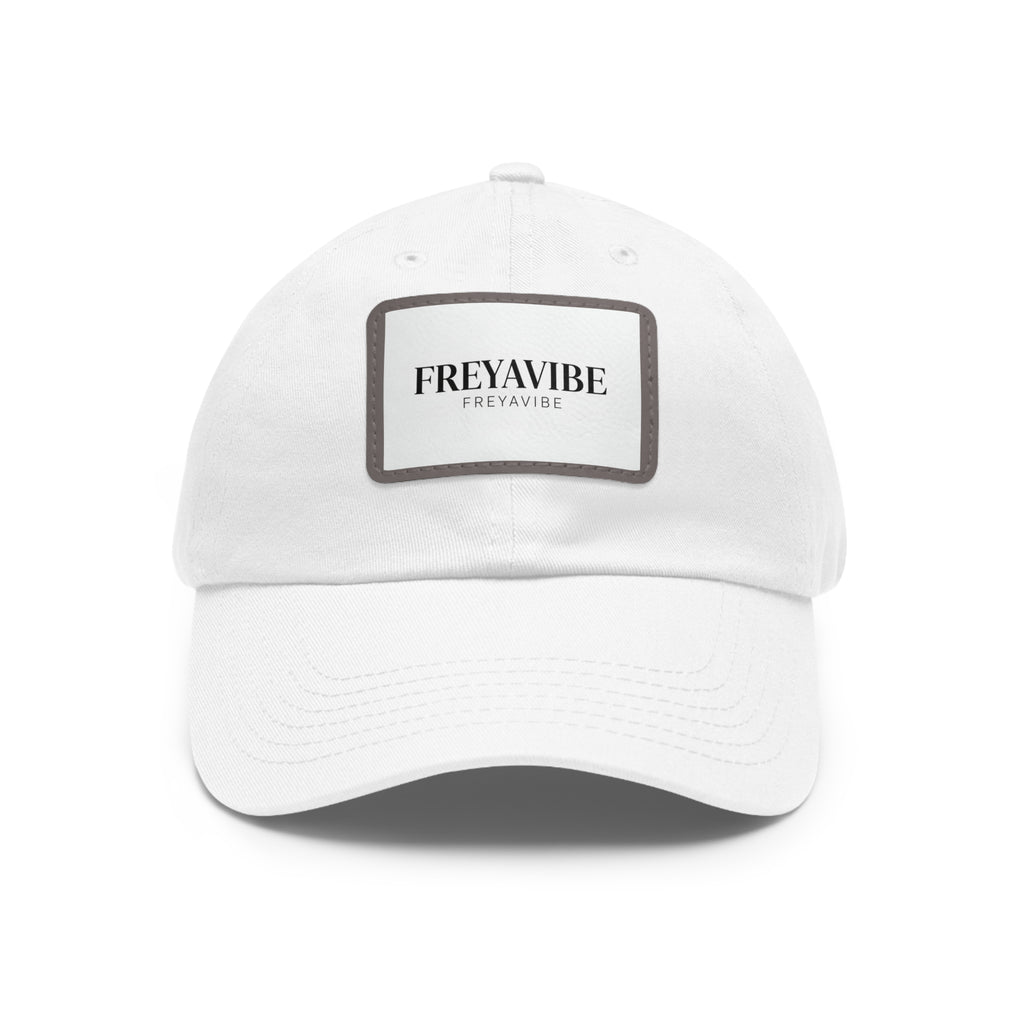 Leather Patch Dad Hat — FREYAVIBE Minimal Logo Cap