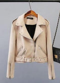 Slim fit suede zip jacket – side profile view