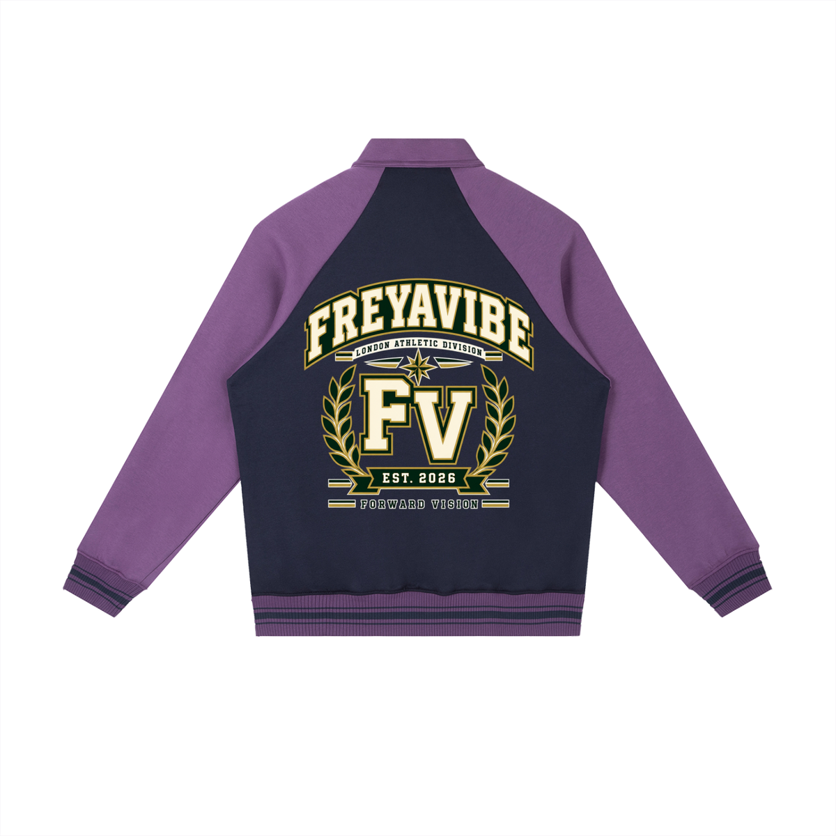 Men’s cotton-blend raglan baseball jacket fabric detail