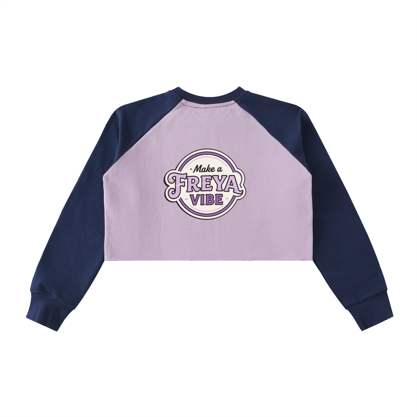 FreyaVibe Raw-Hem Colour-Block Raglan Crop Sweatshirt