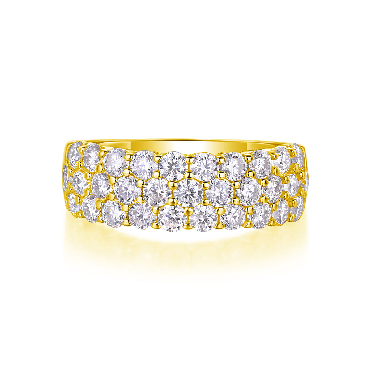 Phantom moissanite ring in yellow gold finish S925 silver GRA certified