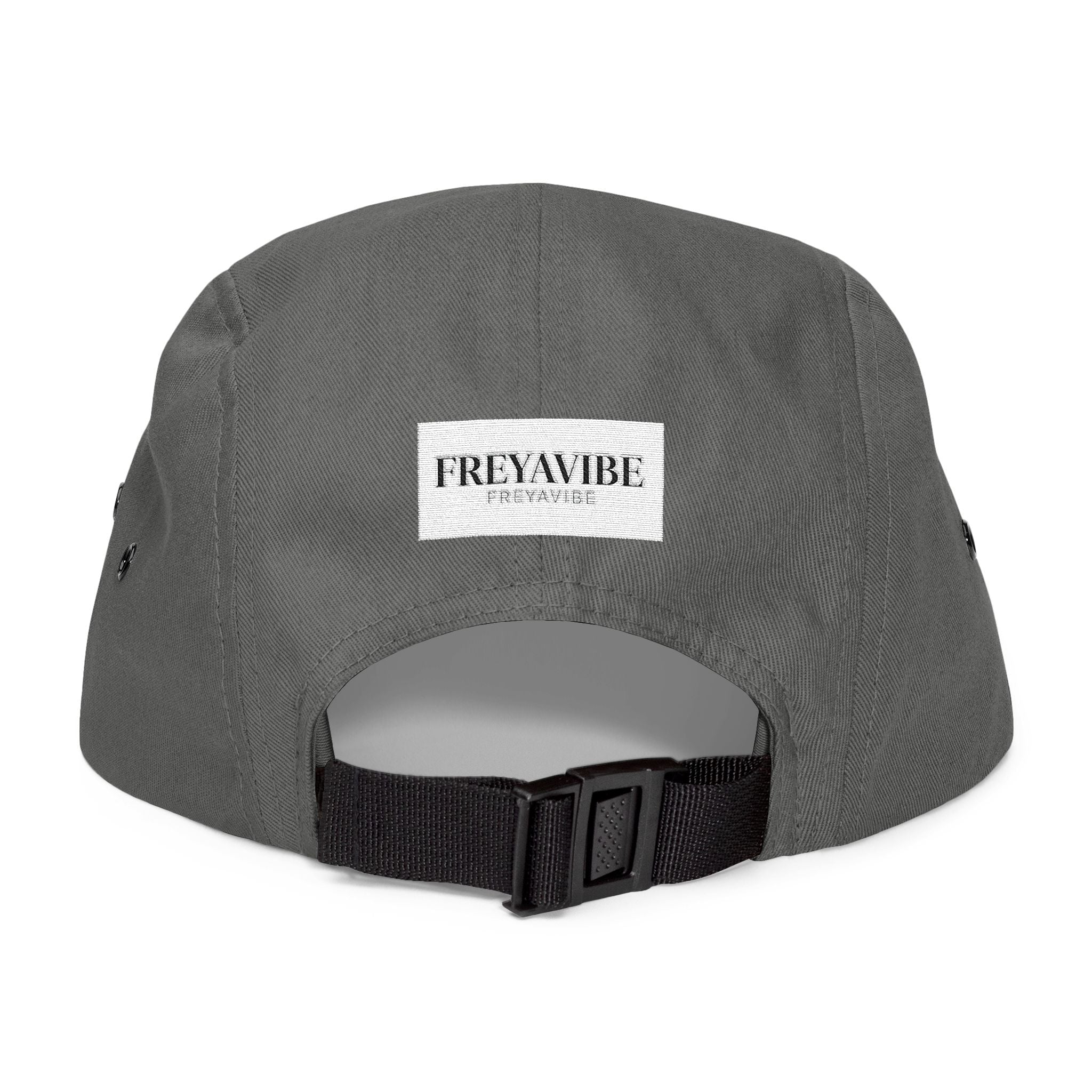 FREYAVIBE Embroidered 5-Panel Cap — Minimal Streetwear Patch Hat