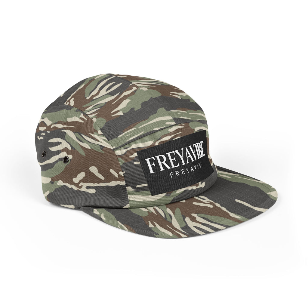 FREYAVIBE Embroidered 5-Panel Cap — Minimal Streetwear Patch Hat