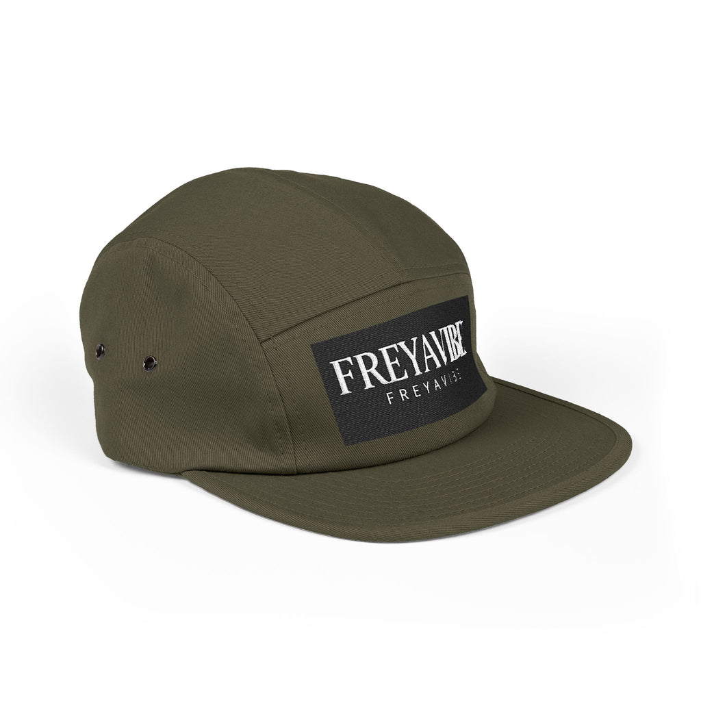 FREYAVIBE Embroidered 5-Panel Cap — Minimal Streetwear Patch Hat