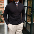 FV Kensington men’s quarter-zip knitted sweater with stand collar