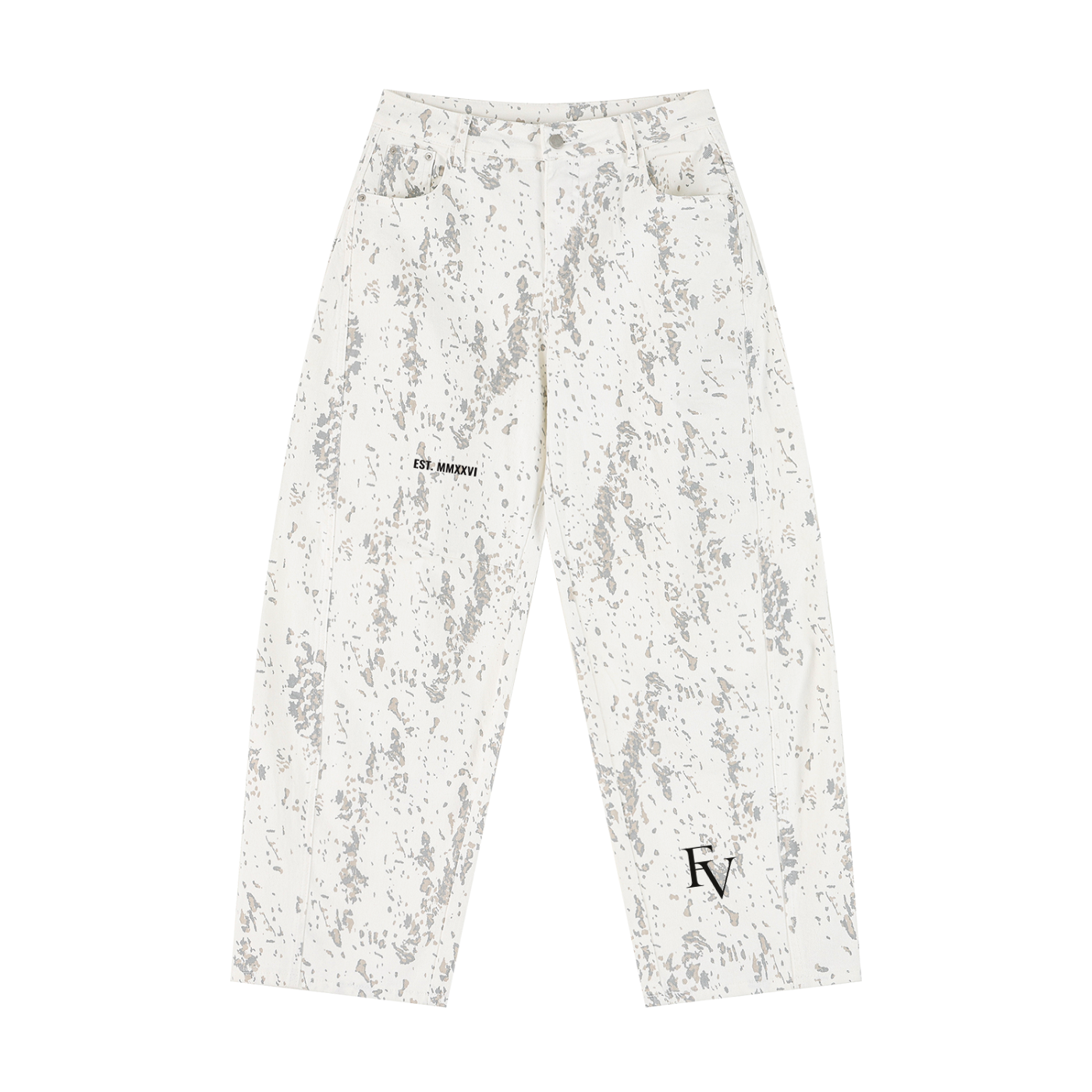 FreyaVibe Splatter Barrel Leg Jeans
