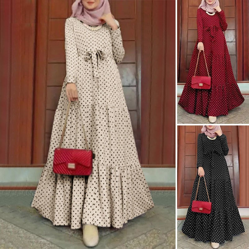  All three colourways on model, full swing skirt silhouette