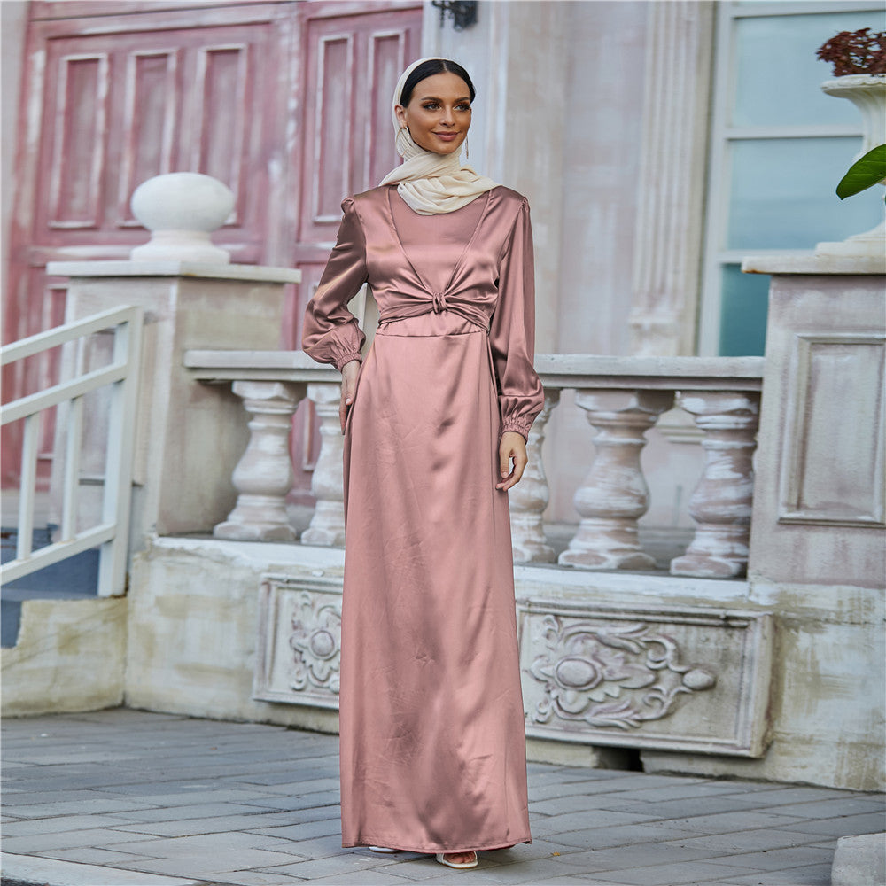 Élise Satin Waist Tie Dress