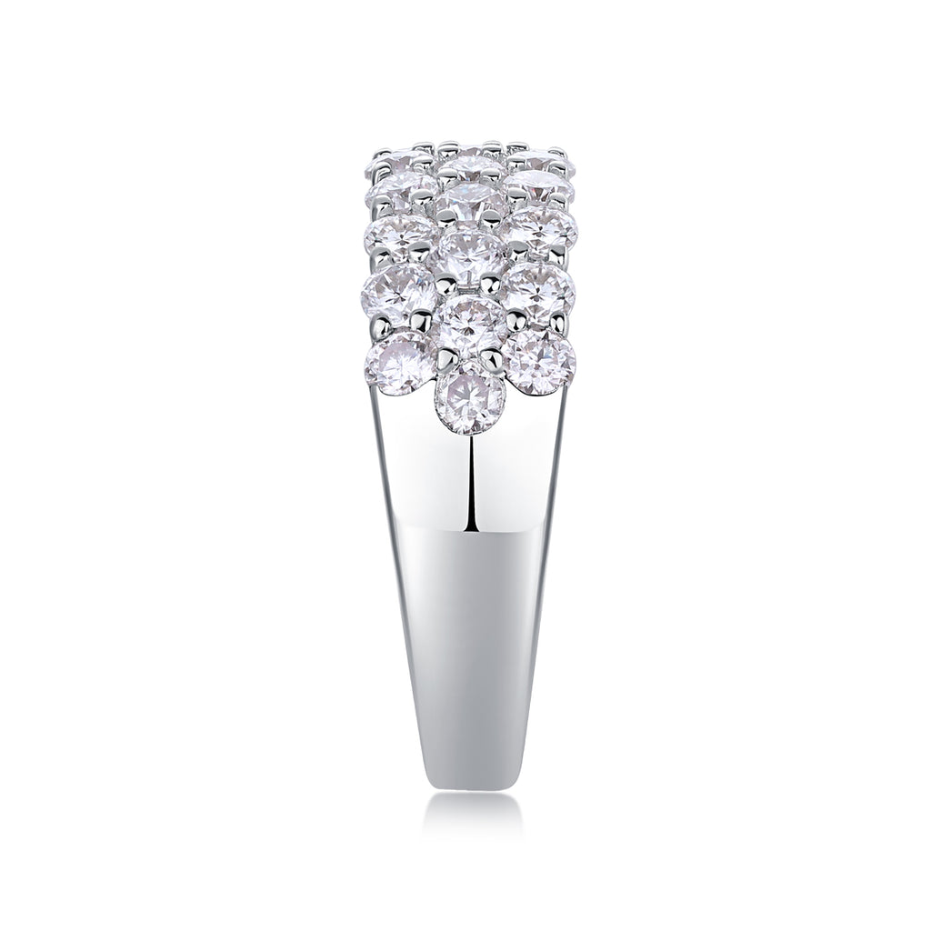 Phantom moissanite ring in yellow gold finish S925 silver GRA certified