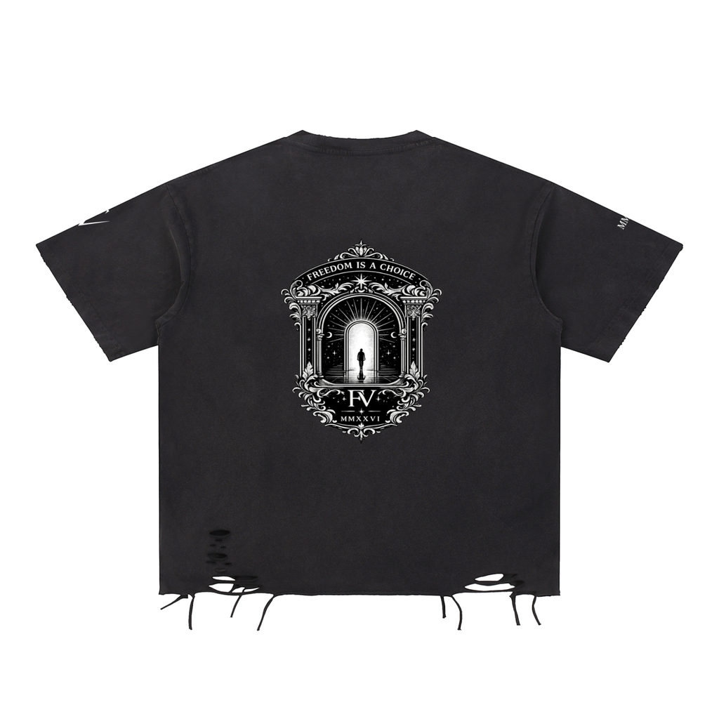 FreyaVibe Snow Washed Raw-Hem T-Shirt