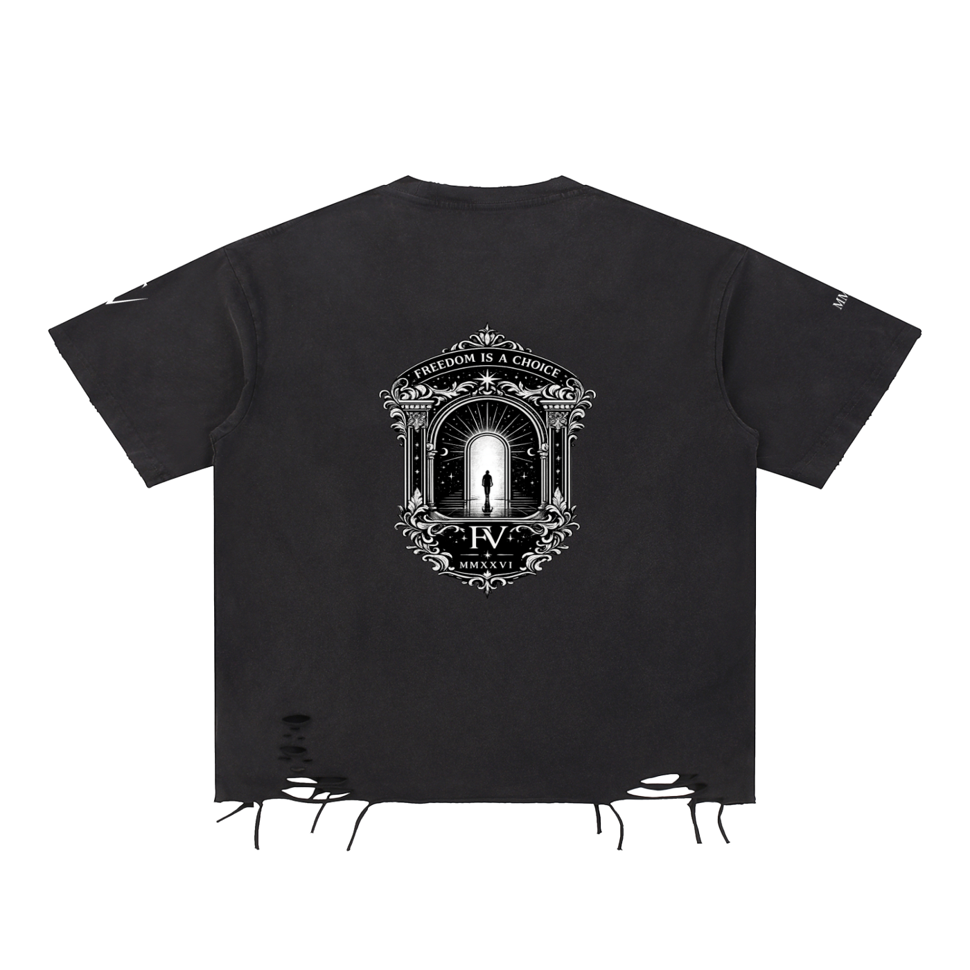 FreyaVibe Snow Washed Raw-Hem T-Shirt