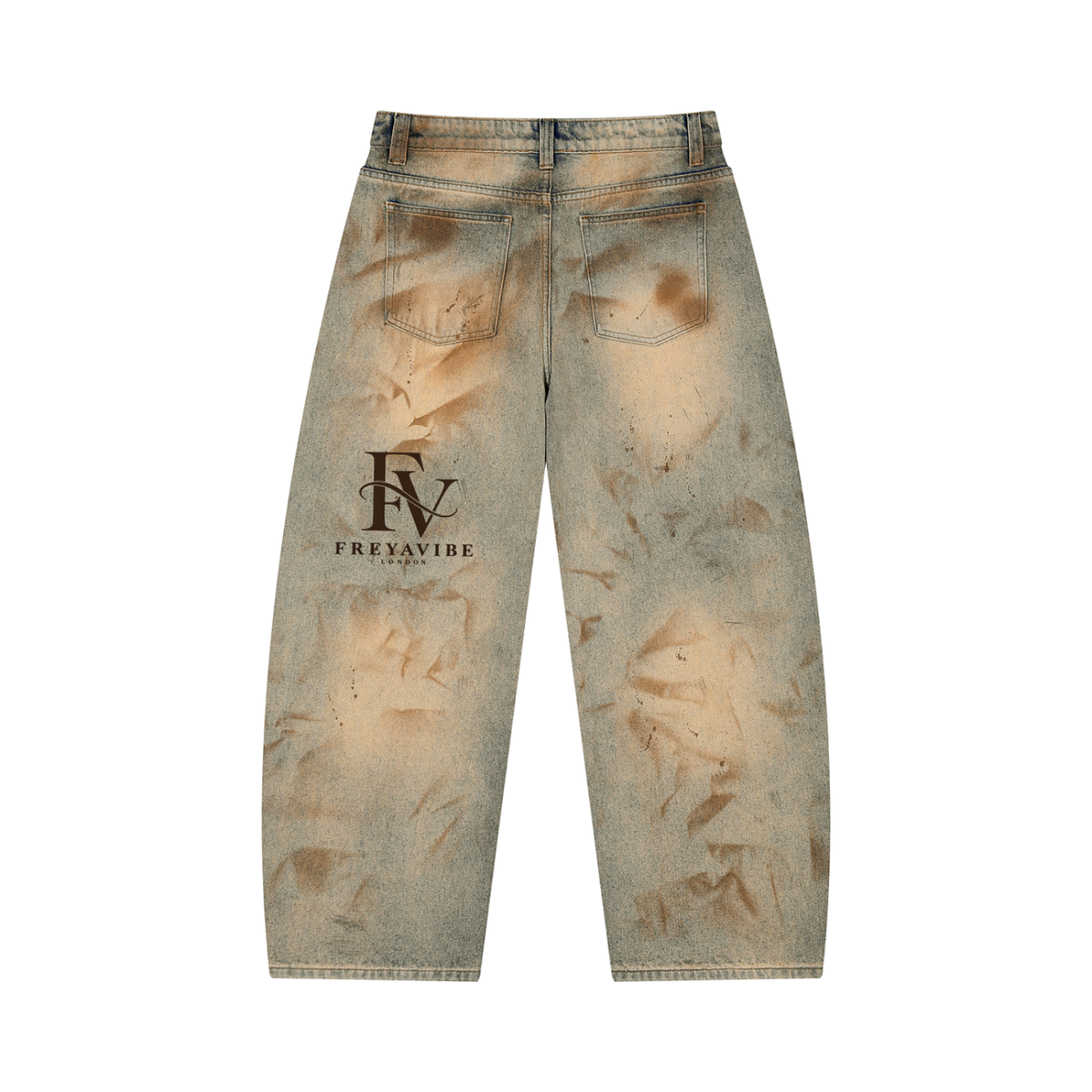 Men’s Vintage Wash Barrel Leg Jeans ODMPOD