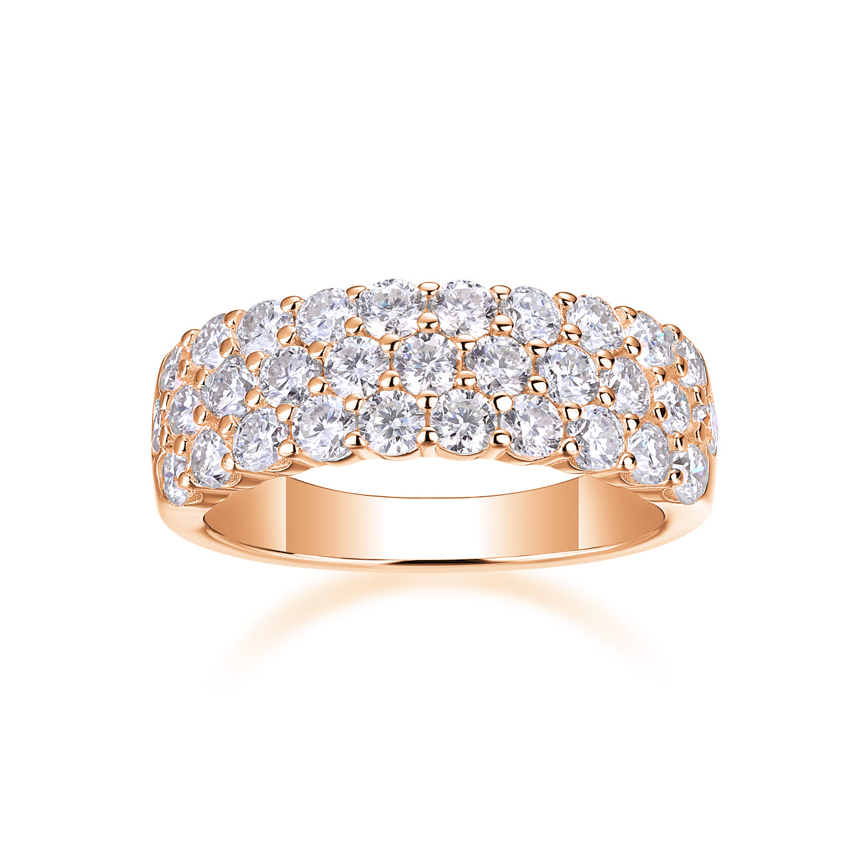 Phantom moissanite ring in yellow gold finish S925 silver GRA certified