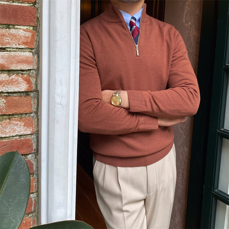 Men’s AW26 quarter-zip knit sweater by FreyaVibe