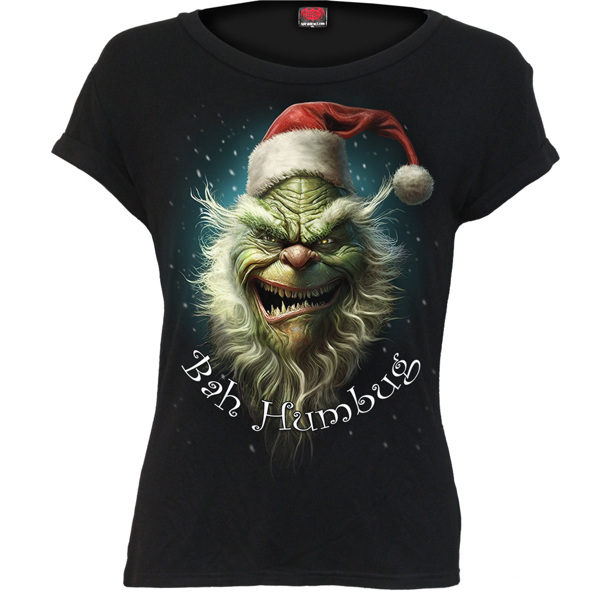 BAH HUMBUG - Boatneck Cap Sleeve Top Black Spiral Direct