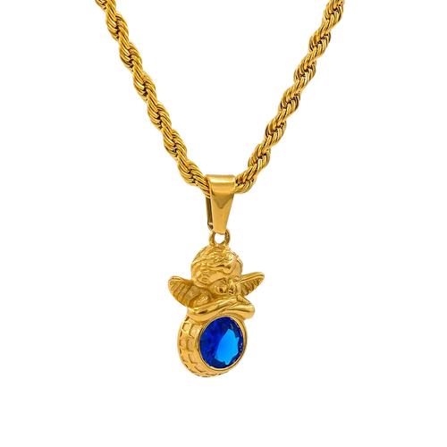 Dainty Angel Birthstone Necklace Savaé Design