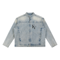 FreyaVibe Vintage Wash Zip Denim Jacket