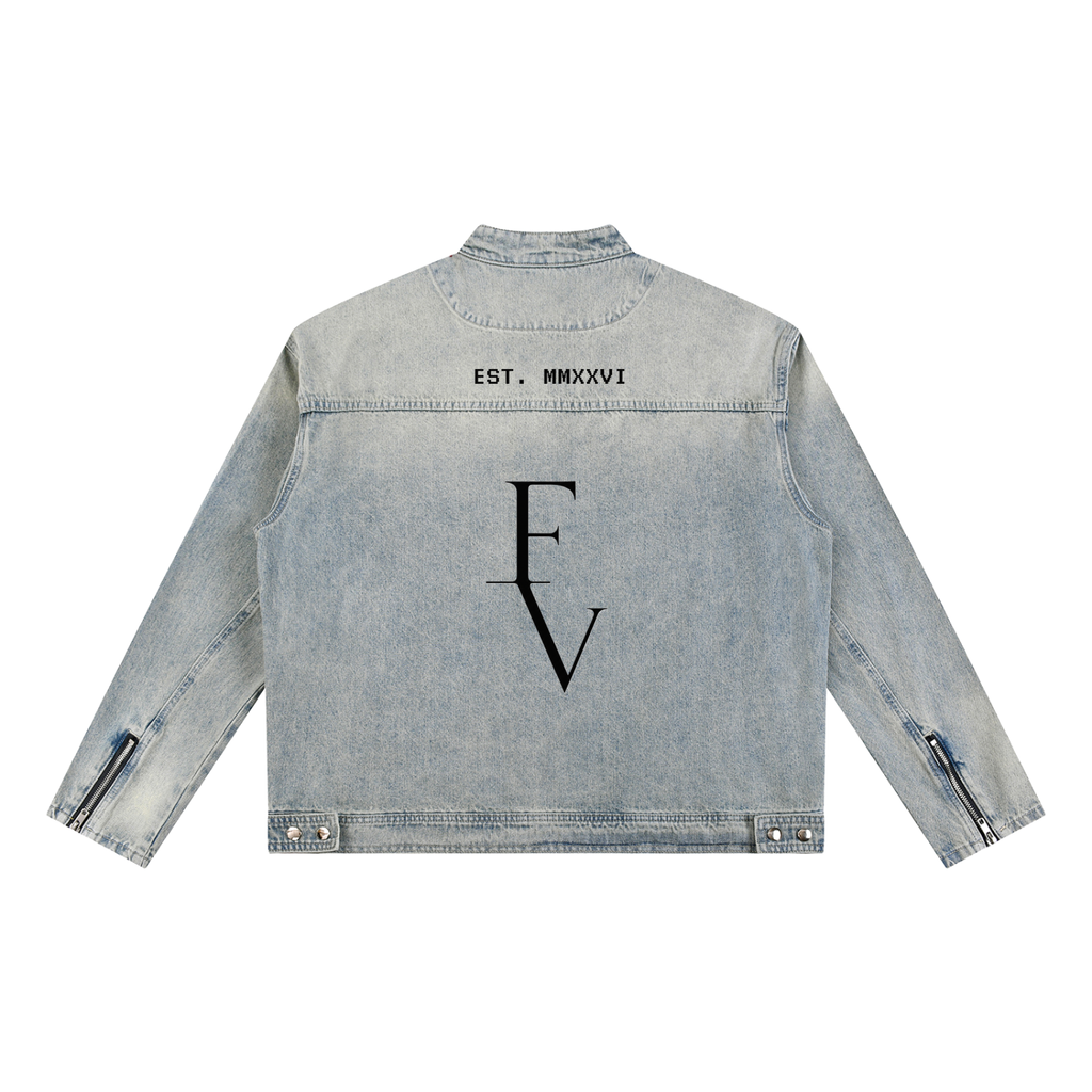 FreyaVibe Vintage Wash Zip Denim Jacket ODMPOD