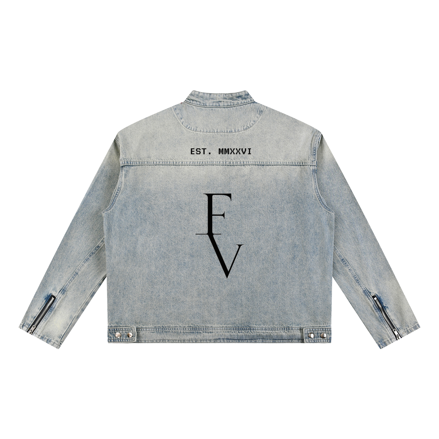 FreyaVibe Vintage Wash Zip Denim Jacket