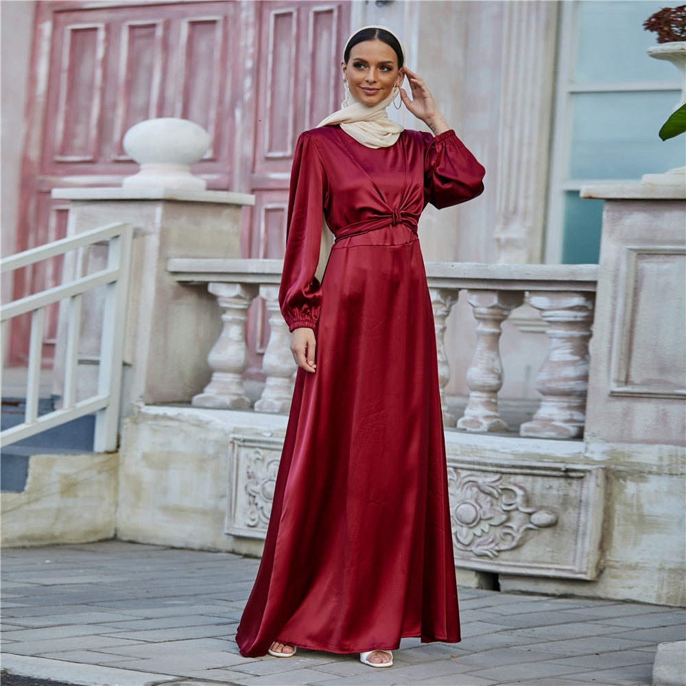 Élise Satin Waist Tie Dress
