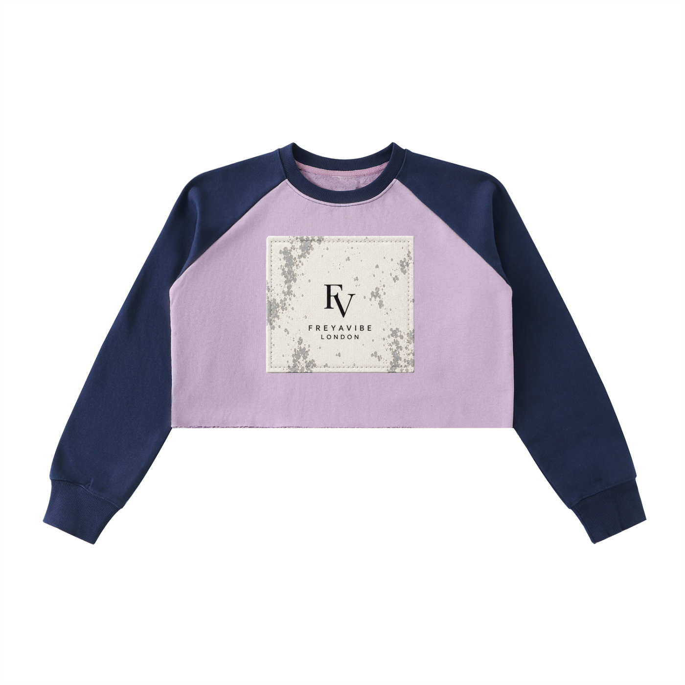FreyaVibe Raw-Hem Colour-Block Raglan Crop Sweatshirt