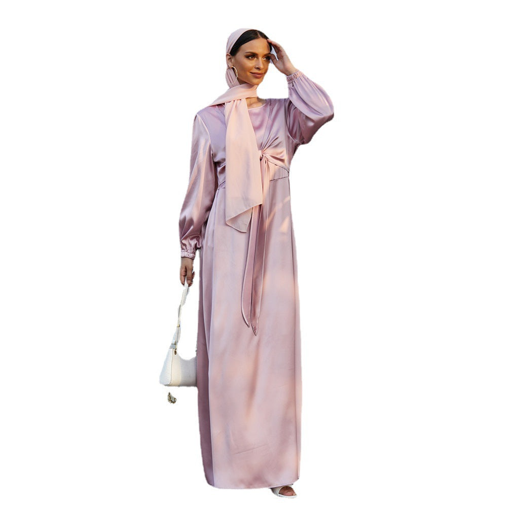 Élise Satin Waist Tie Dress
