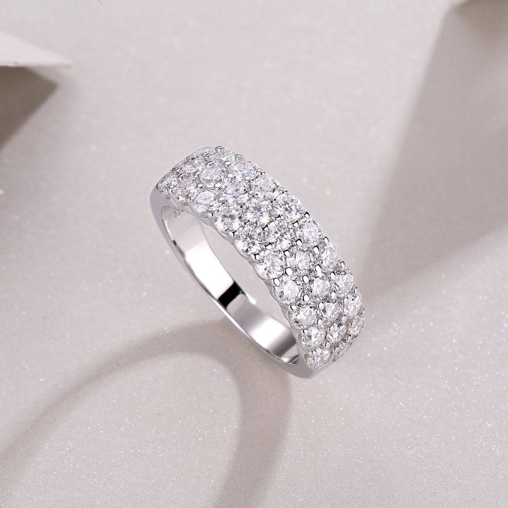 Phantom moissanite ring in yellow gold finish S925 silver GRA certified